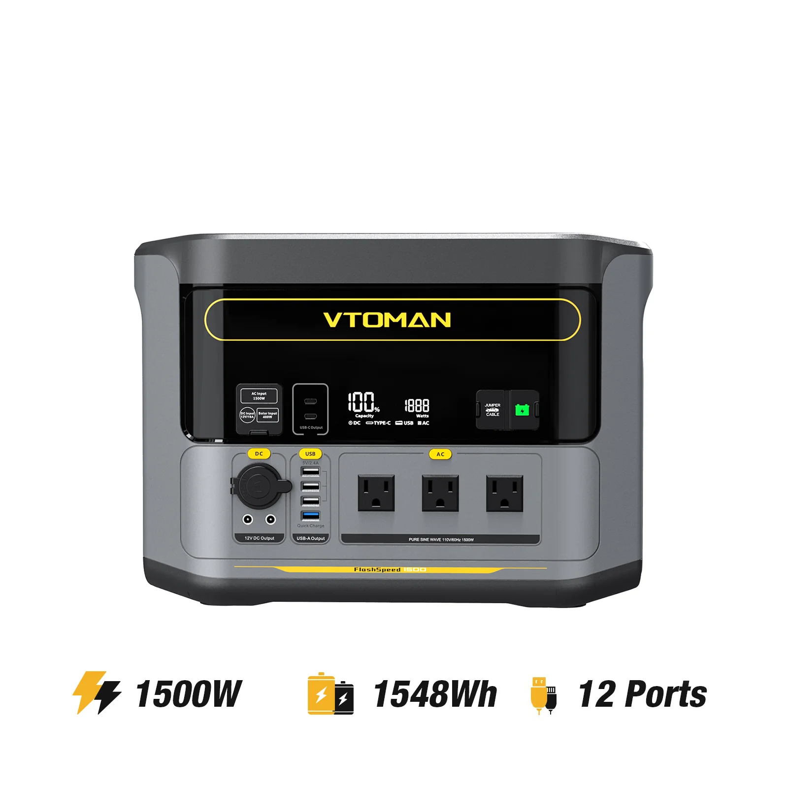 VTOMAN FlashSpeed 1500 with 1548Wh Extra Battery - Image 3