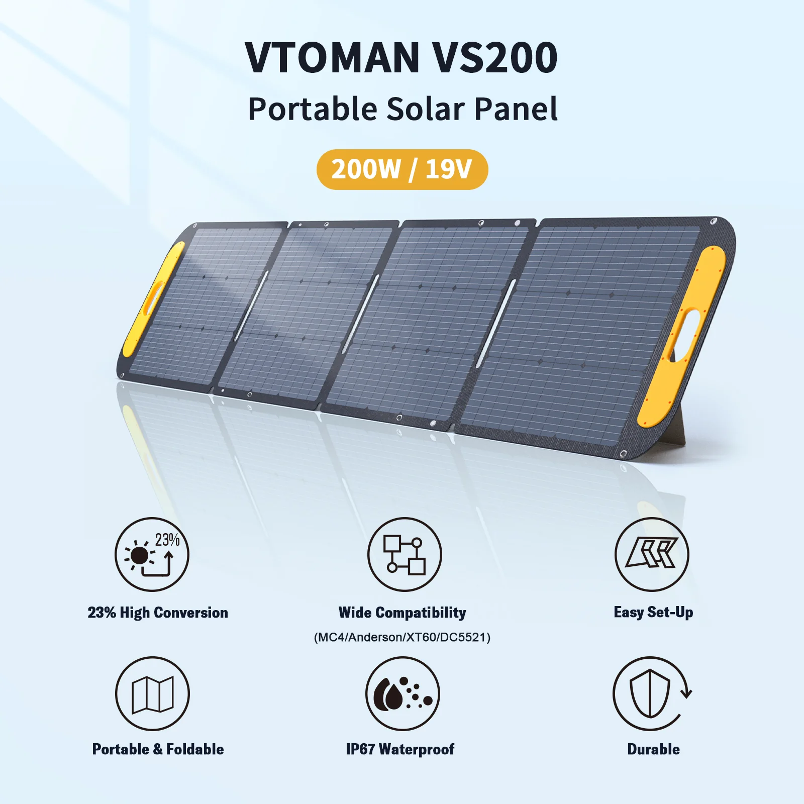 VTOMAN 200W Portable Solar Panel - Image 3