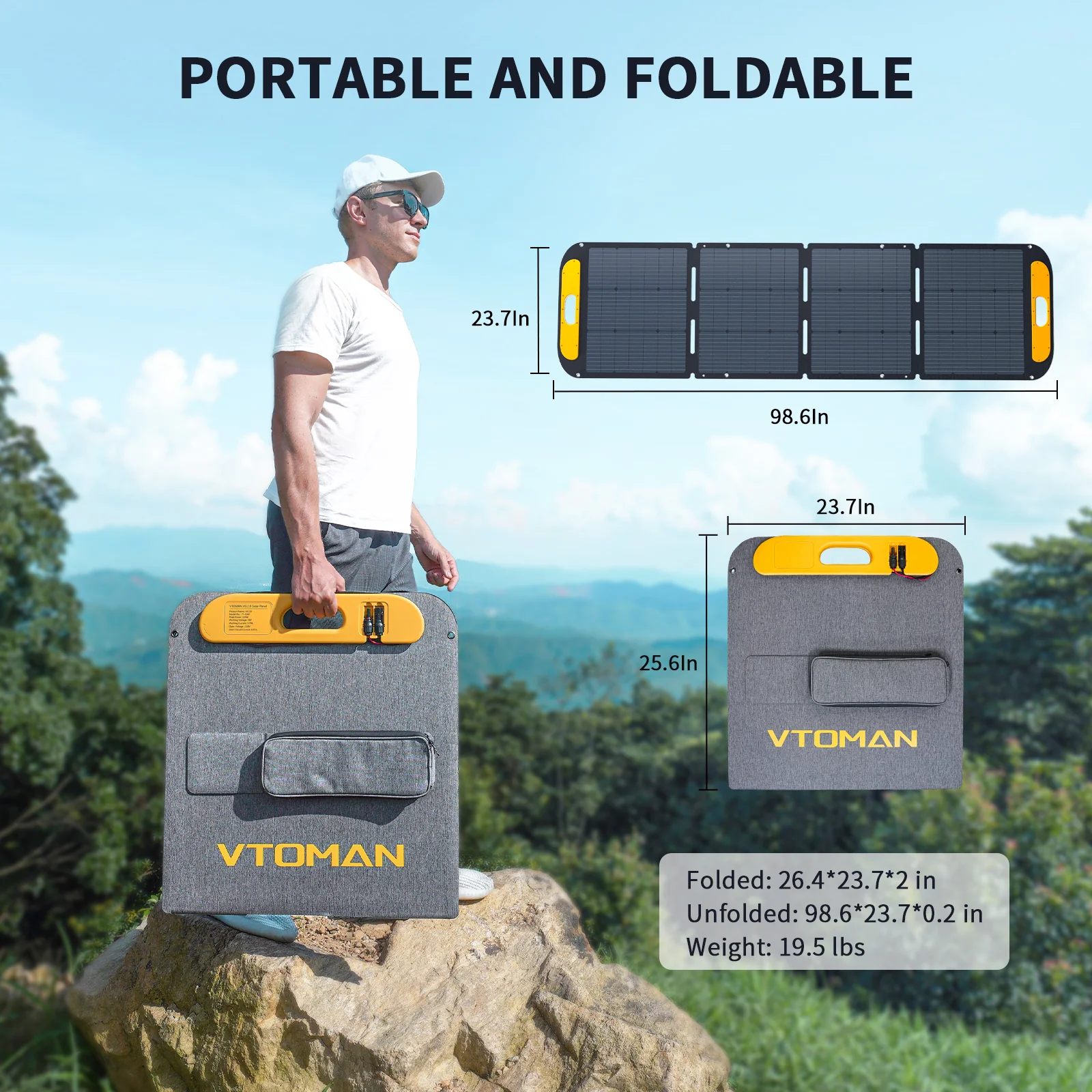 VTOMAN 200W Pro Portable Solar Panel - Image 3