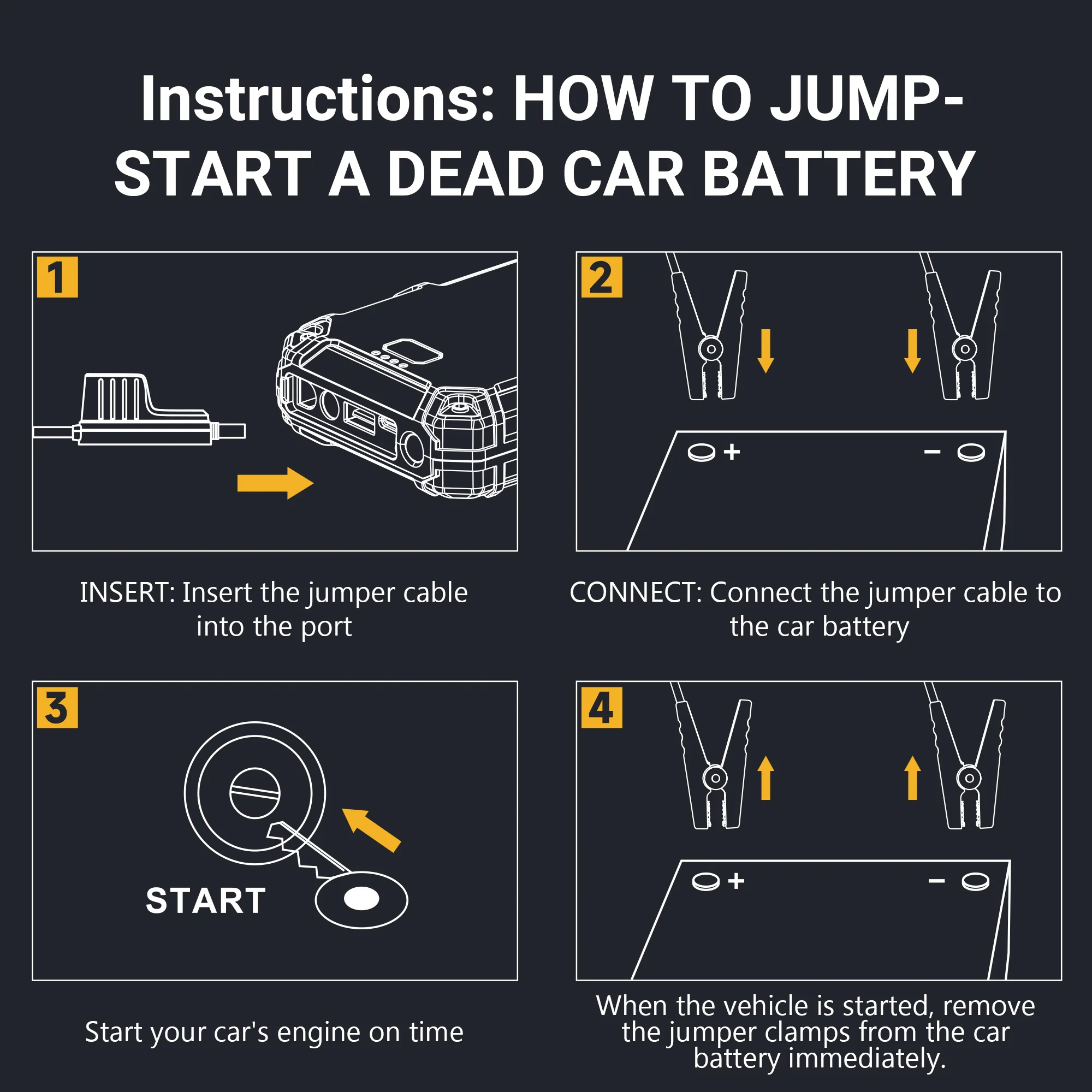 VTOMAN V6 PLUS 2500A Car Jump Starter,Portable Battery Jumper for 12V Vehicles(6.0L Gas/4.0L Diesel),10000mAh Power Bank Fast Charging & Jumper Cables,V6 Plus - Image 3