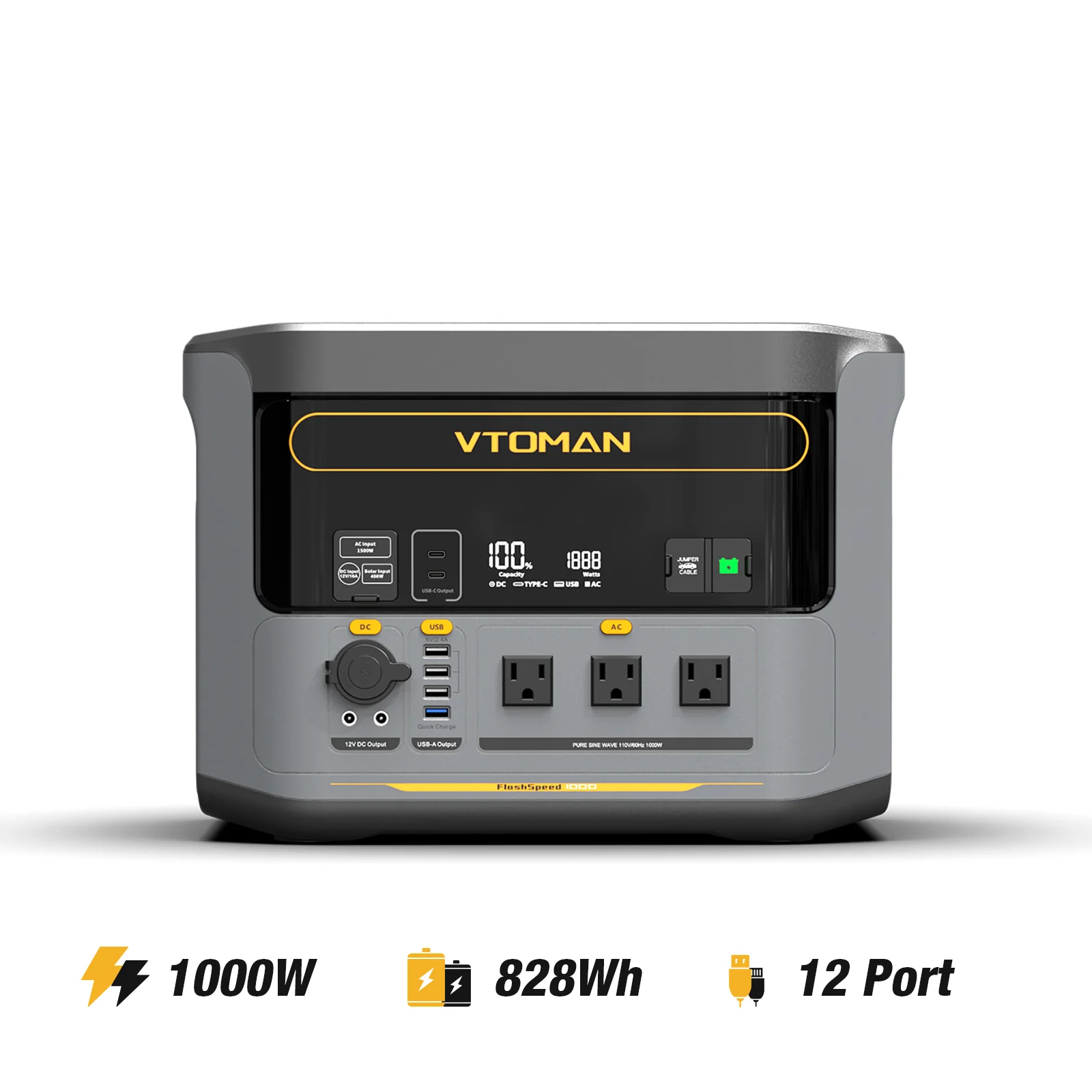 VTOMAN FlashSpeed 1000/2376Wh with 110W Solar Panel (US&CANADA) - Image 2